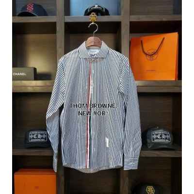 톰* 클래식 라인 삼선 스트라이프 로인셔츠