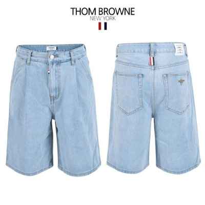 톰* 연청 핀턱 벌룬 6부 버뮤다 팬츠