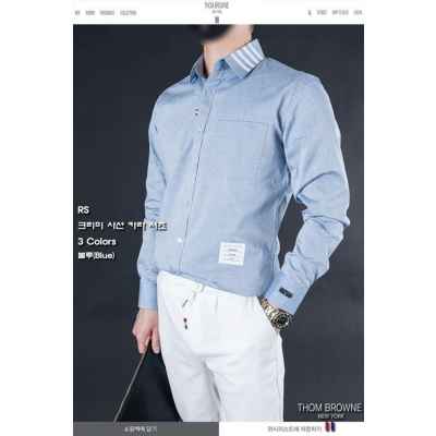 톰* 크리미 사선 카라 셔츠