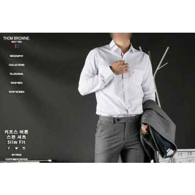 톰* 커프스 버튼 스판 셔츠