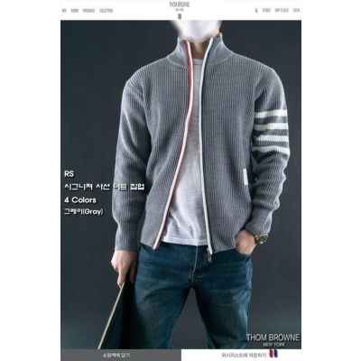 톰* 시그니쳐 사선 니트 집업