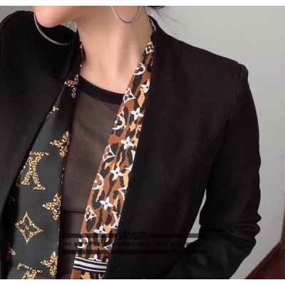 루* 레오파드 양면 방도 스카프