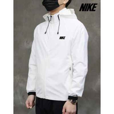 나** 후드 우븐 재킷 바람막이