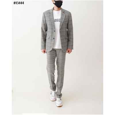 톰* 남성 자카드 체크 클래식 수트 정장 셋업