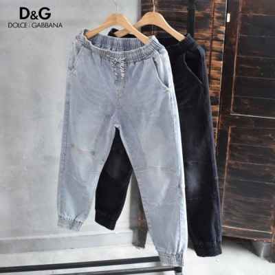 돌* 브라운 코튼 절개라인 워싱 데님 조거팬츠