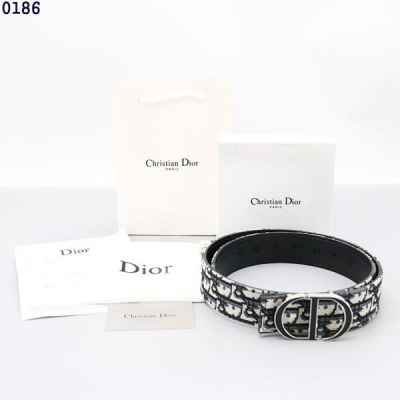 디* CD 오블리크 자카드 리버서블 레더 벨트