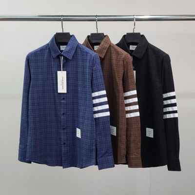 톰* 화이트완장 타탄체크 셔츠