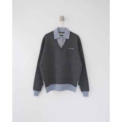 미*** 26 페이크 레이어드 울 폴로 스웨터  수입