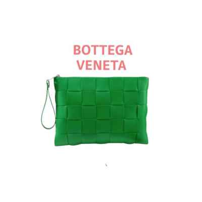 보** 인트레치아토 어반 레더 클러치 649616 VBWD3 3135ㅡ 그린 색상 풀박스