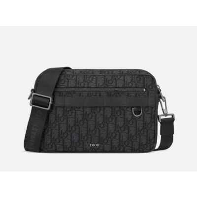 디* 사파리 맥시 메신저 백 ㅡ블랙 Dior Oblique 자카드 풀박스