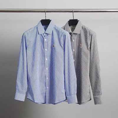 메* 키츠네 브라운 폭스헤드 스트라이프 셔츠