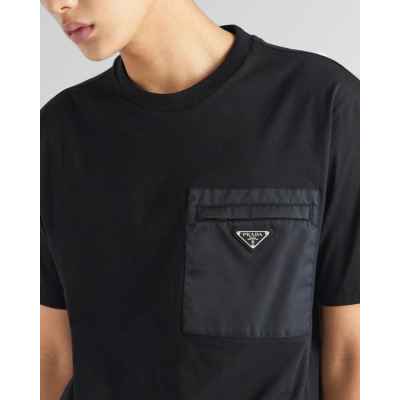 프** 나일론 포켓 코튼 티셔츠