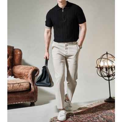 로* 피아나 피우마 지퍼 반팔 니트