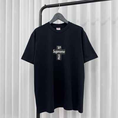 슈** 크로스 박스로고 티셔츠