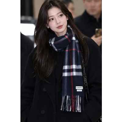 버** 체크 울캐시미어 100프로 스카프