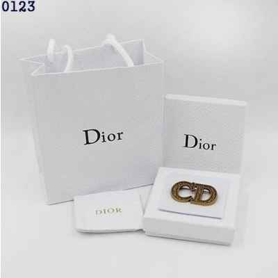 디* CD 로고 골드 브로치