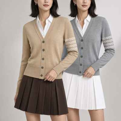 톰* 수입 페어아일 헥터 인터샤 4-바 니트 가디건