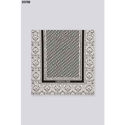 디* 오블리크 Toile de Jouy Soleil 실크 숄 스카프
